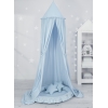 Set: Babyzimmer Betthimmel + Rüschennestchen + Kissen - blau