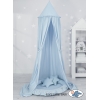 Set: Babyzimmer Betthimmel + Rüschennestchen + Kissen - blau