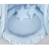 Set: Babyzimmer Betthimmel + Rüschennestchen + Kissen - blau