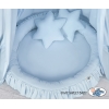 Set: Babyzimmer Betthimmel + Rüschennestchen + Kissen - blau
