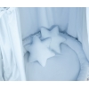 Set: Babyzimmer Betthimmel + Rüschennestchen + Kissen - blau