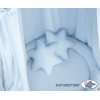 Set: Babyzimmer Betthimmel + Rüschennestchen + Kissen - blau