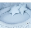 Set: Babyzimmer Betthimmel + Rüschennestchen + Kissen - blau