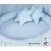 Set: Babyzimmer Betthimmel + Rüschennestchen + Kissen - blau