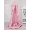 Set: Babyzimmer Betthimmel + Rüschennestchen + Kissen - rosa für Mädchen