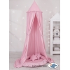 Set: Babyzimmer Betthimmel + Rüschennestchen + Kissen - rosa für Mädchen