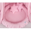 Set: Babyzimmer Betthimmel + Rüschennestchen + Kissen - rosa für Mädchen