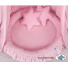 Set: Babyzimmer Betthimmel + Rüschennestchen + Kissen - rosa für Mädchen