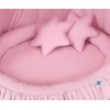 Set: Babyzimmer Betthimmel + Rüschennestchen + Kissen - rosa für Mädchen