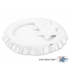 Set: Babyzimmer Betthimmel + Rüschennestchen + Kissen - weiß