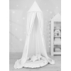Set: Babyzimmer Betthimmel + Rüschennestchen + Kissen - weiß