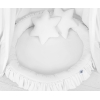 Set: Babyzimmer Betthimmel + Rüschennestchen + Kissen - weiß