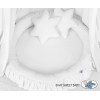 Set: Babyzimmer Betthimmel + Rüschennestchen + Kissen - weiß