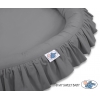 Stoffhimmel Baldachin mit Rüschennestchen - anthrazit Kinder Zimmer