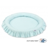 Baumwolle Baldachin Betthimmel mit Rüschennestchen - minze Kinderzimmer Babyzimmer