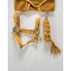 Halfter mit Anbindestrick aus Kordel für Steckenpferd A3 - honey yellow