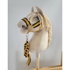 Set  für Hobby Horse: Die Halfter A3 mit schwarzer Pelz + Halfter aus Kordel - schwarz-honey yellow