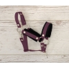 Set  für Hobby Horse: Die Halfter A3 mit schwarzer Pelz + Halfter aus Kordel - schwarz-plum