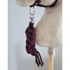 Set  für Hobby Horse: Die Halfter A3 mit schwarzer Pelz + Halfter aus Kordel - schwarz-plum