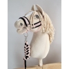 Set  für Hobby Horse: Die Halfter A3 mit schwarzer Pelz + Halfter aus Kordel - schwarz-powder pink