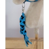 Set  für Hobby Horse: Die Halfter A3 mit schwarzer Pelz + Halfter aus Kordel - schwarz-turquoise