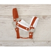 Set  für Hobby Horse: Die Halfter A3 mit weißem Pelz + Halfter aus Kordel -Weiß -ginger