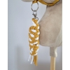 Set  für Hobby Horse: Die Halfter A3 mit weißem Pelz + Halfter aus Kordel -Weiß -honey yellow