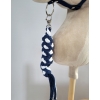 Set  für Hobby Horse: Die Halfter A3 mit weißem Pelz + Halfter aus Kordel -Weiß -marineblau