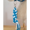 Set  für Hobby Horse: Die Halfter A3 mit weißem Pelz + Halfter aus Kordel -Weiß -turquoise