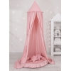 Set: Kinderzimmer Betthimmel + Rüschennestchen + Kissen - altrosa