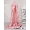 Set: Kinderzimmer Betthimmel + Rüschennestchen + Kissen - altrosa