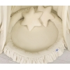Set: Kinderzimmer Betthimmel + Rüschennestchen + Kissen - beige