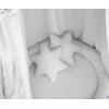 Set: Kinderzimmer Betthimmel + Rüschennestchen + Kissen - grau