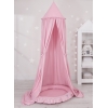 Set: Betthimmel für Mädchen Kinderzimmer + Rüschennestchen - rosa