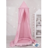 Set: Betthimmel für Mädchen Kinderzimmer + Rüschennestchen - rosa