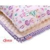 Set: Wendedecke doppelseitig + Kissen -  Ballerinen lila