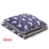 Set: Wendedecke doppelseitig + Kissen -  blaue Hasen