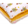 Set: Wendedecke doppelseitig + Kissen -  gelbe Zebras