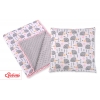 Set: Wendedecke doppelseitig + Kissen -  Igel grau