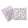 Set: Wendedecke doppelseitig + Kissen -  Igel grau