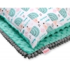 Set: Wendedecke doppelseitig + Kissen -  Igel minze