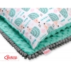 Set: Wendedecke doppelseitig + Kissen -  Igel minze