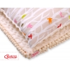 Set: Wendedecke doppelseitig + Kissen - Bäume beige