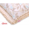 Set: Wendedecke doppelseitig + Kissen - beige Blätter