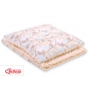 Set: Wendedecke doppelseitig + Kissen - beige Blätter