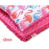 Set: Wendedecke doppelseitig + Kissen - Flamingo