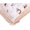 Set: Wendedecke doppelseitig + Kissen - Füchse beige
