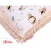 Set: Wendedecke doppelseitig + Kissen - Füchse beige