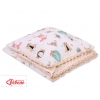 Set: Wendedecke doppelseitig + Kissen - Füchse beige