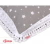 Set: Wendedecke doppelseitig + Kissen - Mini Sternchen grau